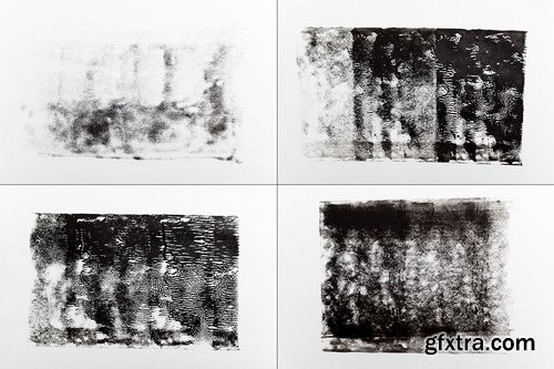 12 Black Rolled Ink Textures