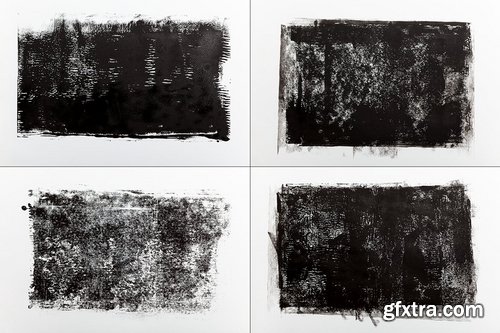 12 Black Rolled Ink Textures