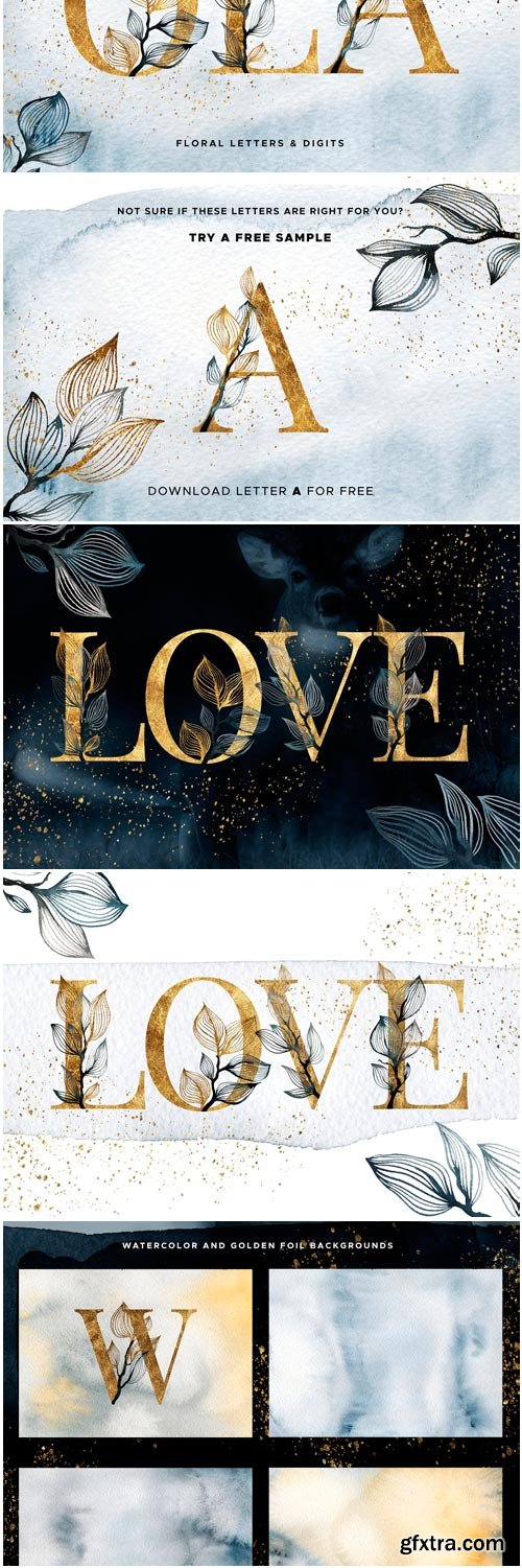 CM - OLA Floral Alphabet Letters &amp; Digits 3544687