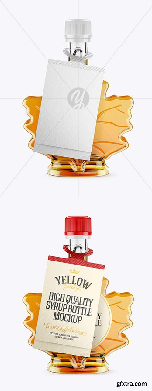 Maple Syrup Bottle w/ Tag Mockup 45448