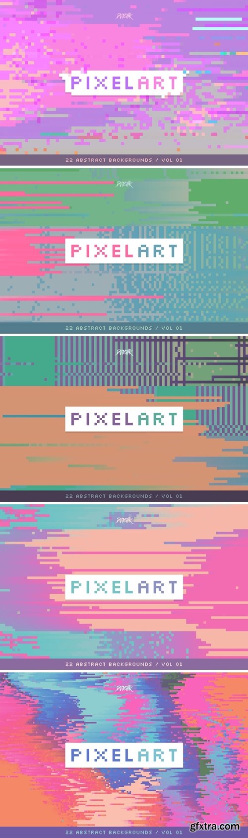 Pixel Art Colorful Backgrounds V 01 GFxtra