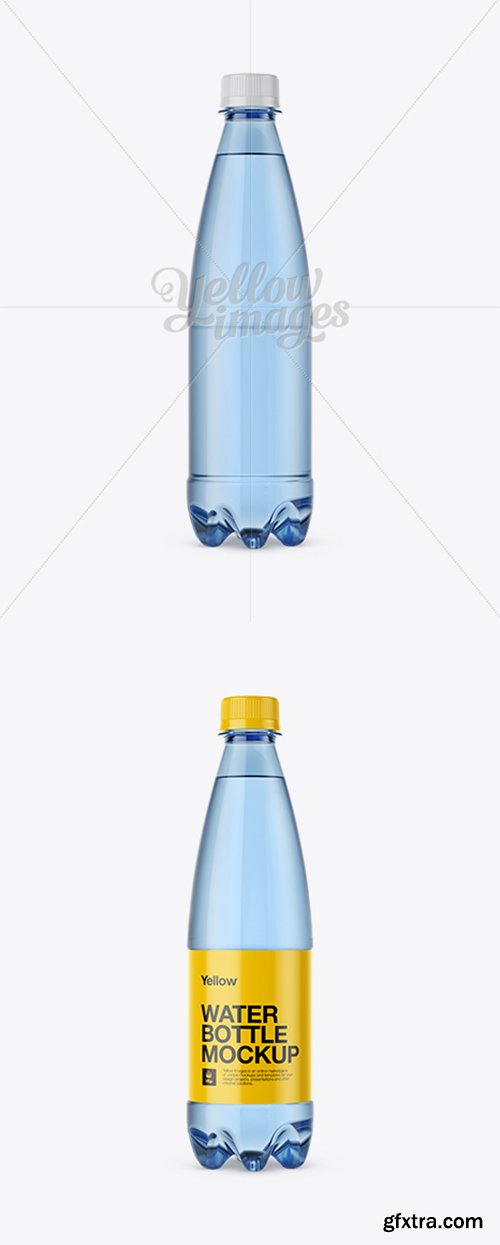 500ml Blue PET Water Bottle Mockup - Front View 14127