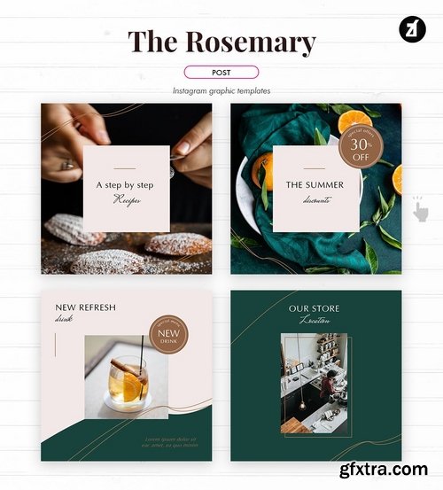 The Rosemary social media graphic templates