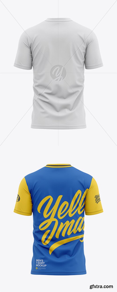 Men’s Tight Round Collar T-Shirt - Back View 38562 Men’s Tight Round Collar T-Shirt - Back View 38562