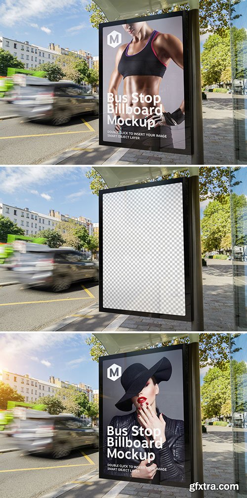 Vertical Advertisement in Bus Stop Mockup 275307804
