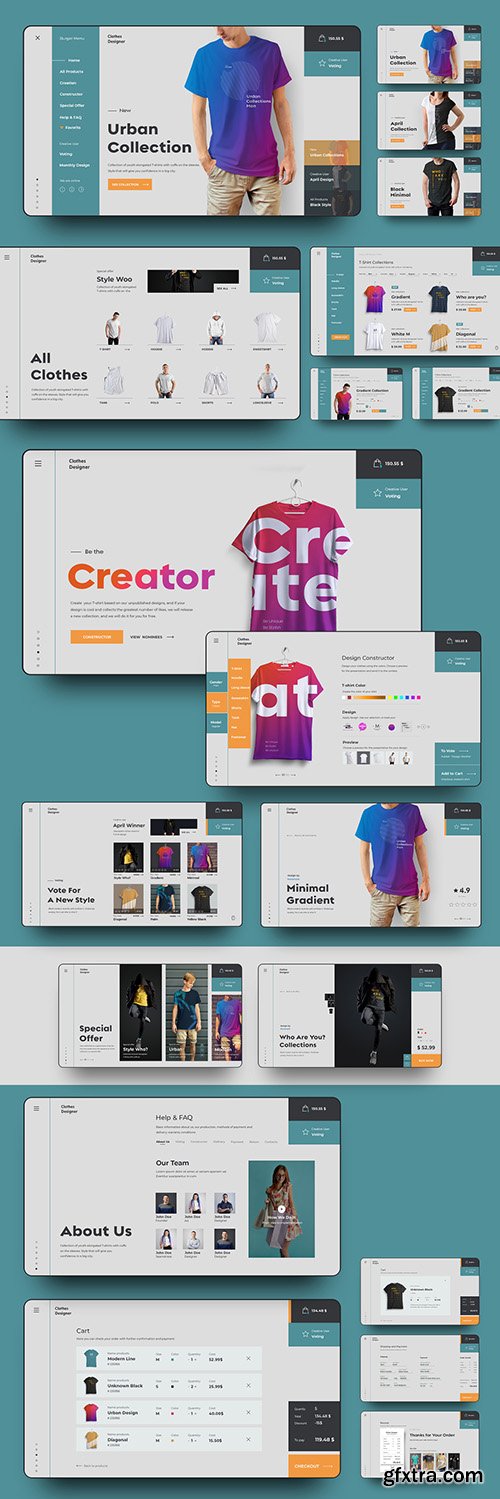 User Interface E-Commerce Website Page Layout Set 277961699