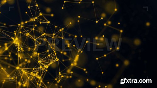 Gold-Black Plexus Digital Background 209808