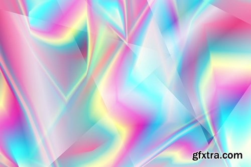 Holographic Glass Polygonal Abstract Shapes