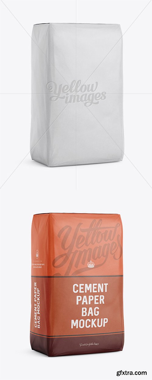 Cement Paper Bag Mockup - Halfside View 13390