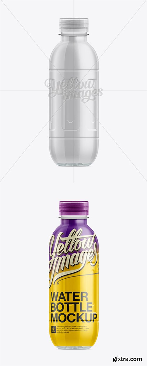 500ml PET Shrink Sleeve Label Bottle Mockup 11439