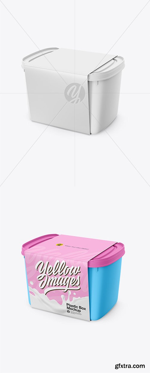 Plastic Box Mockup - Half Side View 37800 Plastic Box Mockup - Half Side View 37800