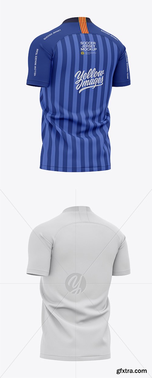 Men’s Soccer V-Neck Jersey Mockup - Back Half-Side View 37848