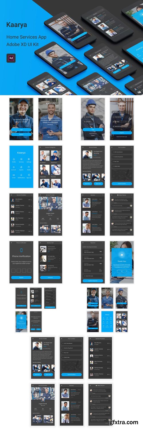 Kaarya - Home Services Adobe XD UI Kit