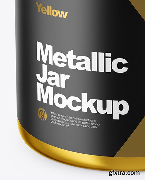 Metallized Plastic Jar Mockup 46262