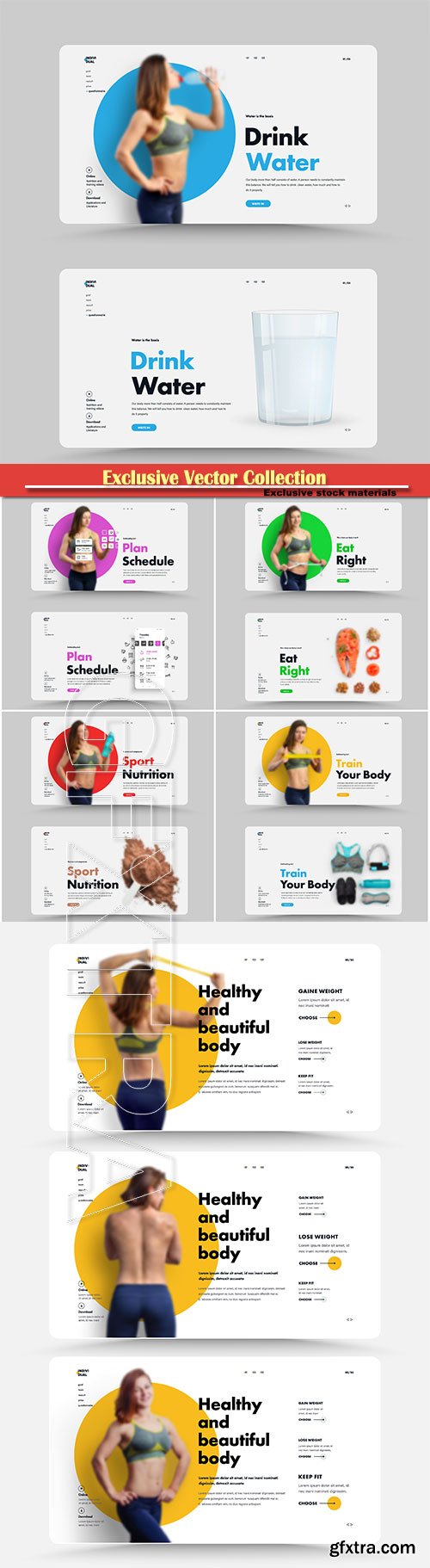 Design is the main page of the website for a sports trainer, nutritionist or gym