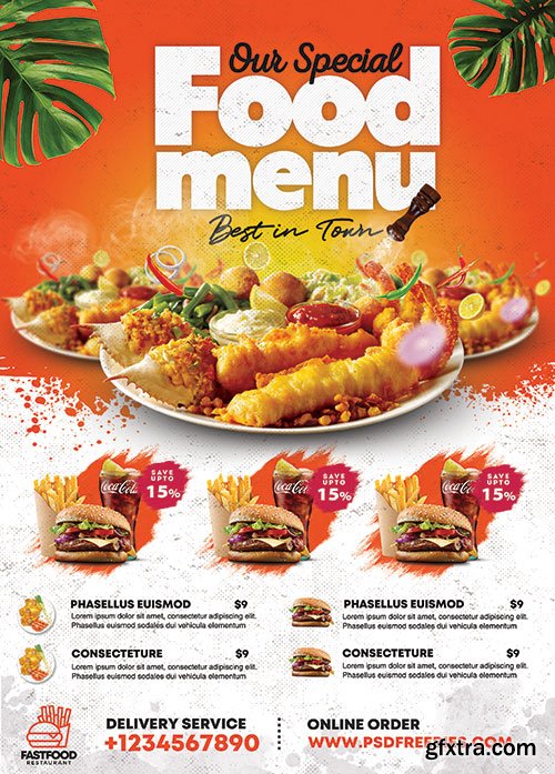 Fast Food Restaurant Premium Flyer Psd Template GFxtra