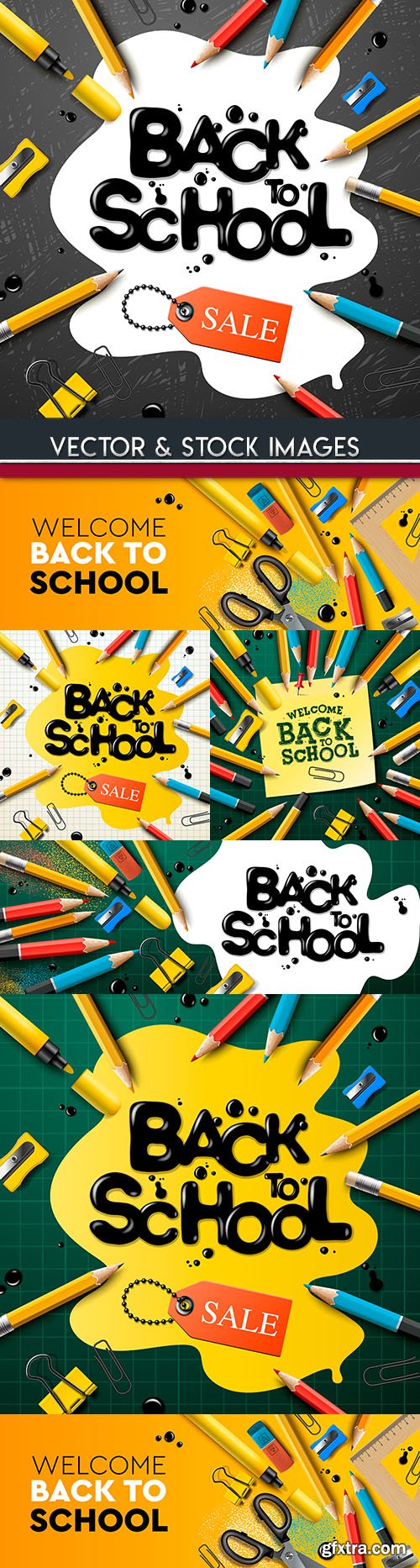 Back to school and accessories element illustration 23