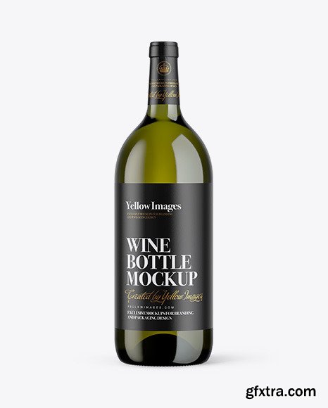 1.5L Green Glass Wine Bottle Mockup 46184
