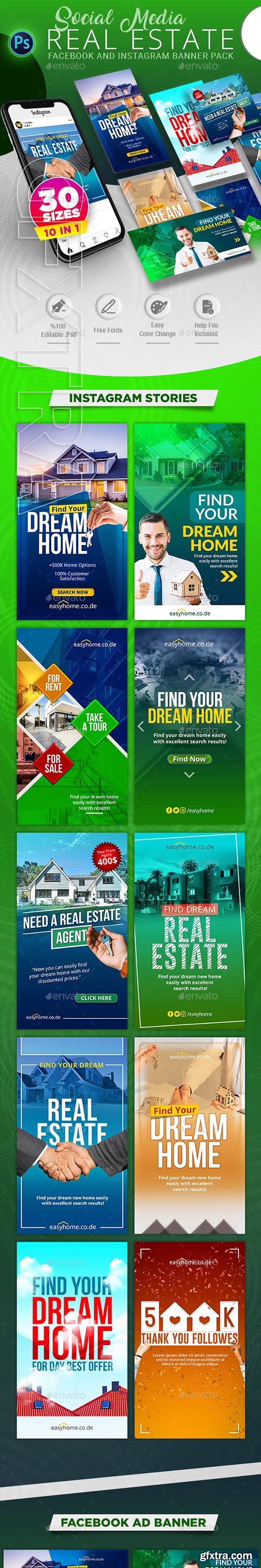 GraphicRiver - Real Estate Social Media Banner Pack 24070155