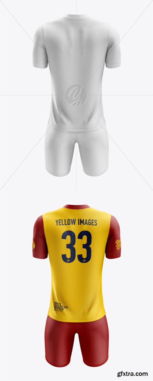 Men’s Soccer V-Neck Kit mockup (Back View) 36562 Men’s Soccer V-Neck Kit mockup (Back View) 36562