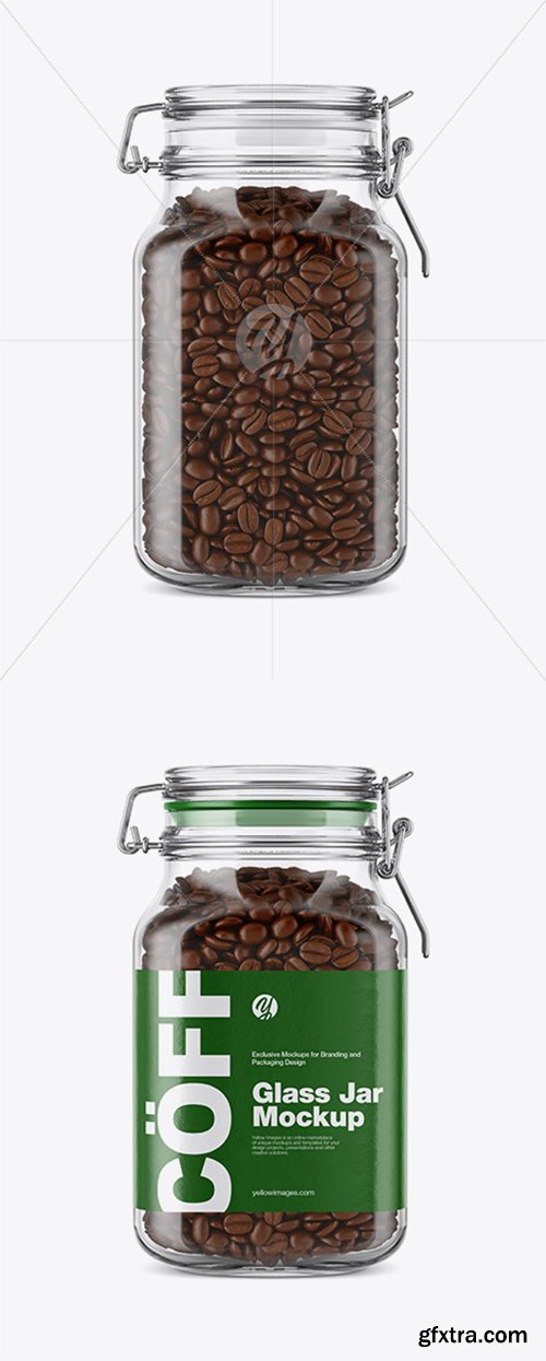 Coffee Beans Glass Jar Mockup 36367
