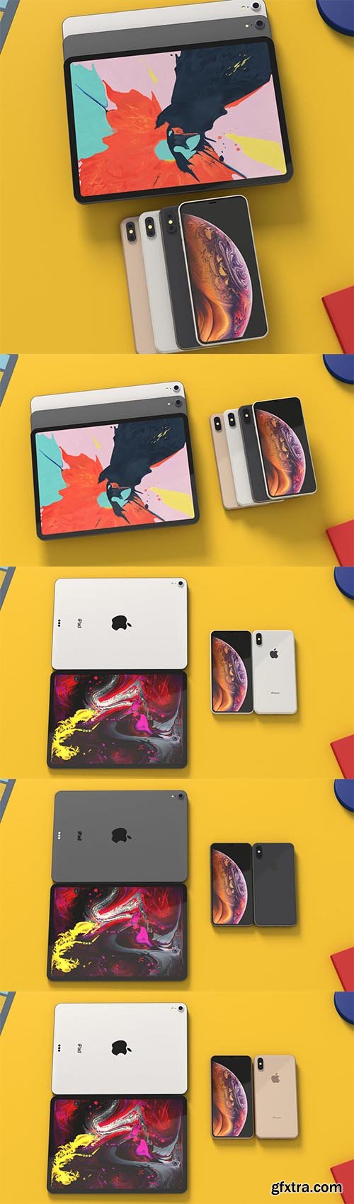 Cgtrader - iPhone XS Max and iPad Pro 2018 Bundle With All Colors 3D model