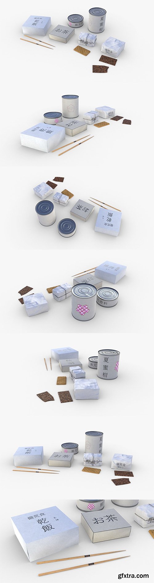 Cgtrader - Japanese Combat Rations WWII Low-poly 3D model