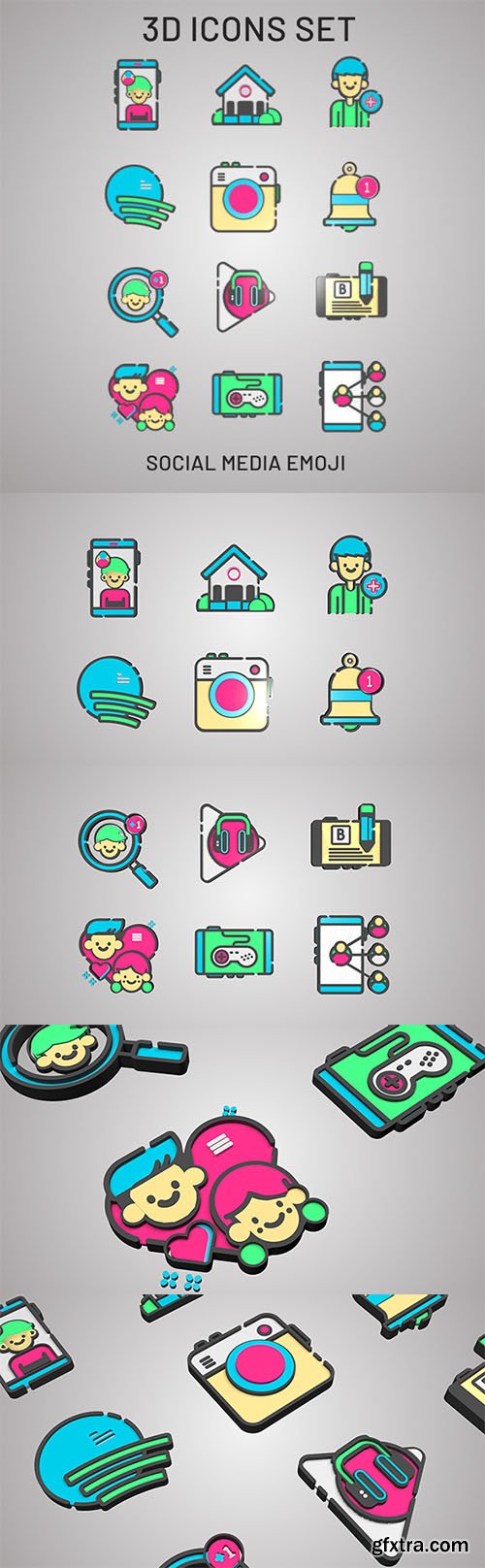 Cgtrader - 3D Social Media Web Icons 3D model