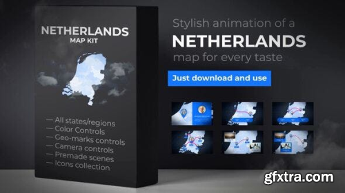 VideoHive Netherlands Map Kit - Kingdom of the Netherlands Map 24182673
