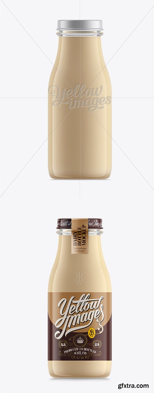 Glass Bottle W/ Mocha Chilled Coffee Drink Mockup 11785 Glass Bottle W/ Mocha Chilled Coffee Drink Mockup 11785