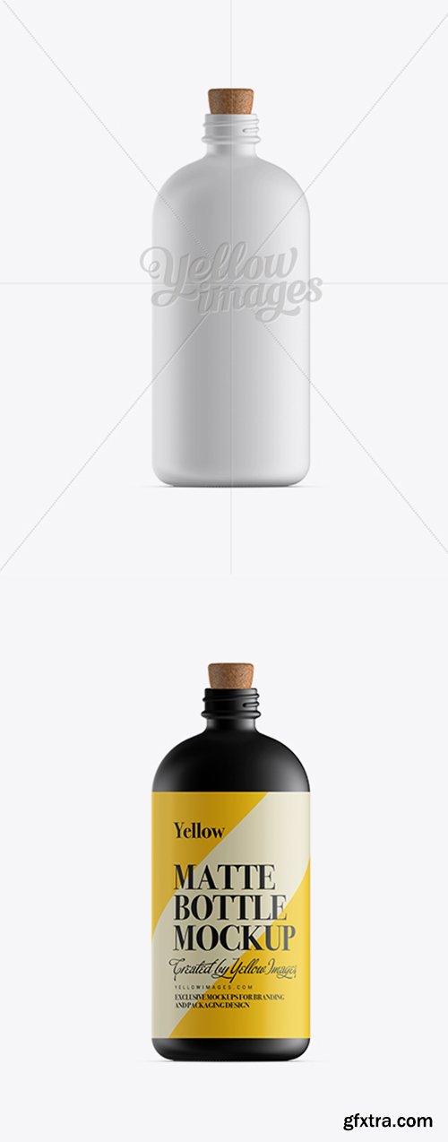 Matte Glass Bottle W/ Cork Stopper Mockup 11779 Matte Glass Bottle W/ Cork Stopper Mockup 11779