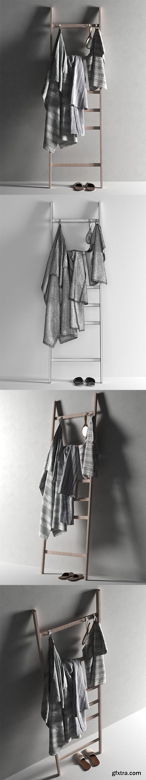 Cgtrader - Ladder with Towels 2 3D model