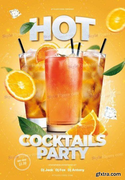 Hot Cocktails Party V24_07 2019 PSD Flyer Template