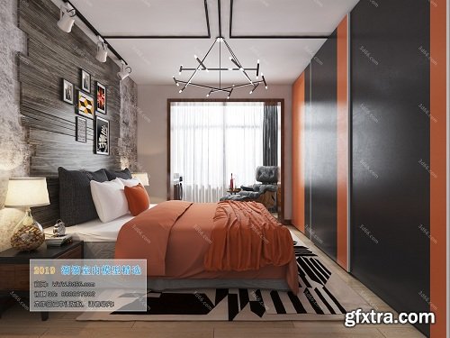 Modern Style Bedroom Interior Scene 25 (2019)