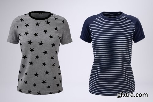 Woman's T-Shirt With Raglan Sleeves Mock-Up Woman's T-Shirt With Raglan Sleeves Mock-Up