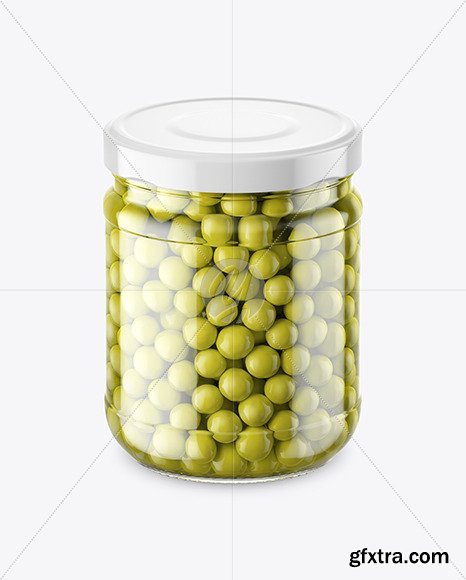 Clear Glass Jar with Green Peas Mockup 46561 » GFxtra