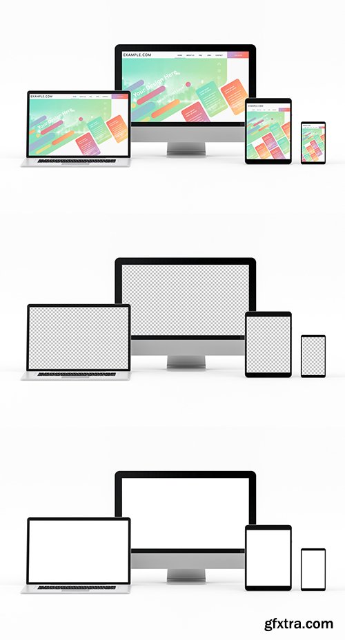 4 Devices Aligned on White Mockup 249384276 4 Devices Aligned on White Mockup 249384276