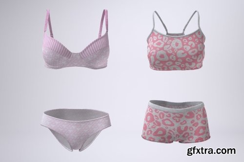 Bra and Panties or Sports Bra and Boxers Mock-Up