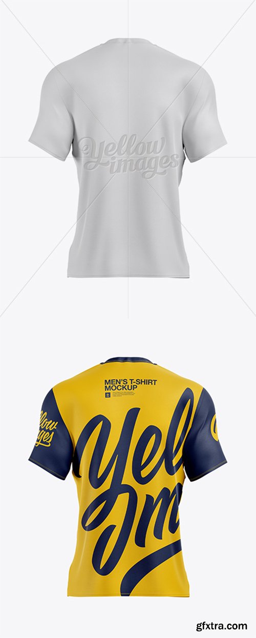 Men's T-Shirt Mockup - Back View 18533 Men's T-Shirt Mockup - Back View 18533