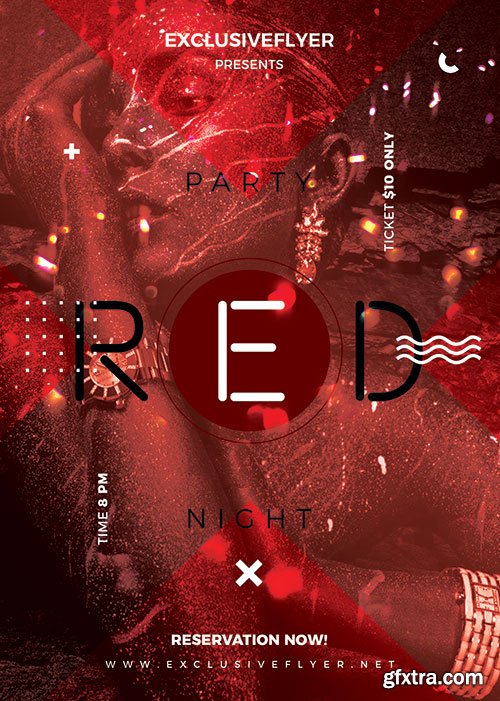 Red party night - Premium flyer psd template Red party night - Premium flyer psd template