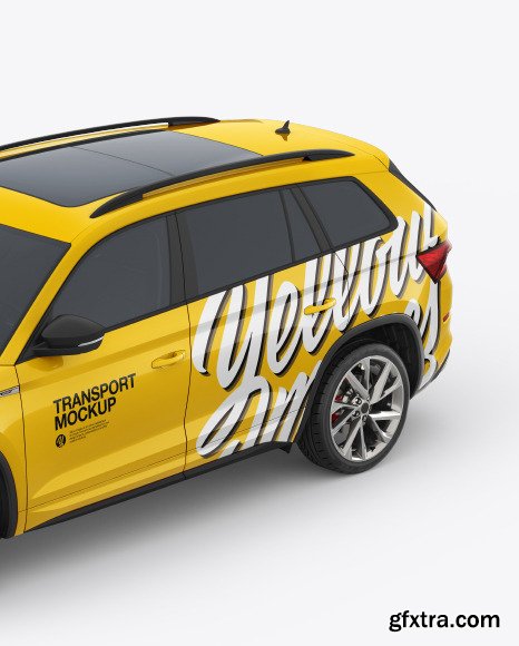 SUV Crossover Car Mockup - Top HalfSide View 46755
