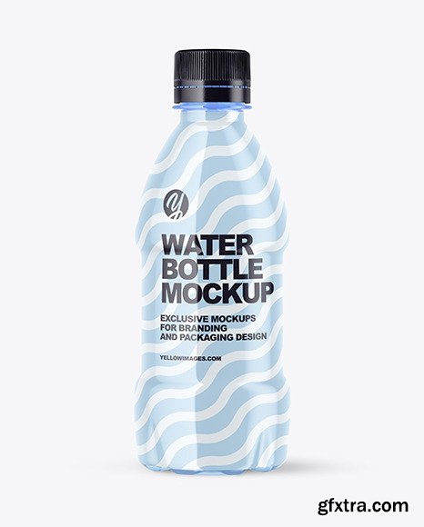 250ml PET Blue Water Bottle Mockup 46845