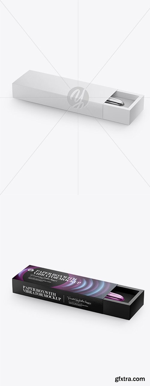Opened Box with Vibrator Mockup - Half Side View 21614