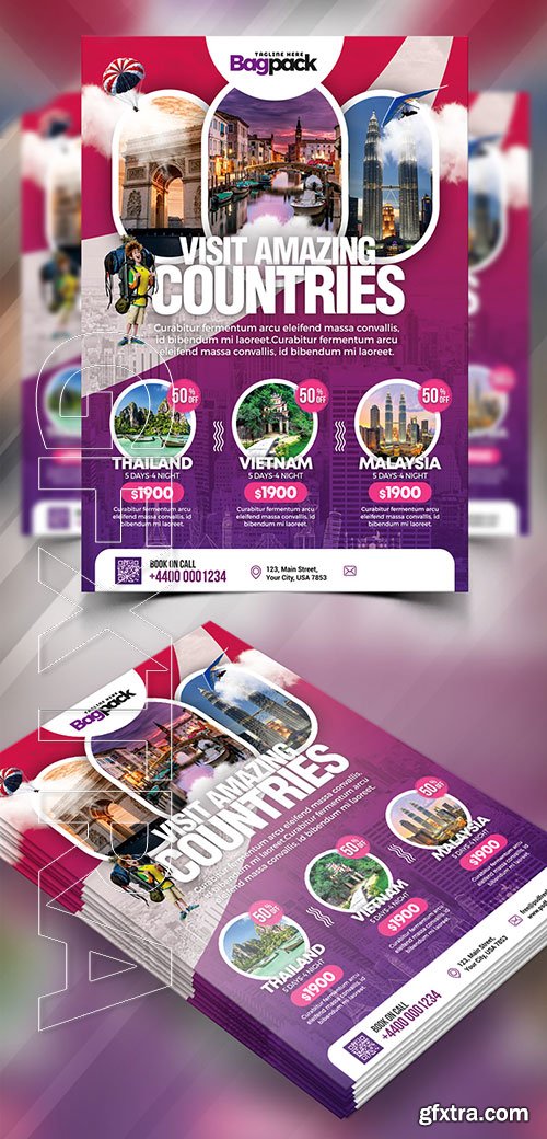Holiday Travel Packages - Premium flyer psd template