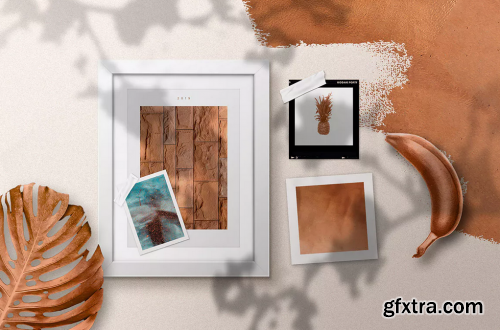 Copper Realistic Moodboard Mockups