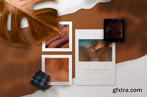 Copper Realistic Moodboard Mockups