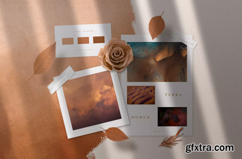 Copper Realistic Moodboard Mockups