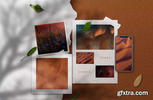 Copper Realistic Moodboard Mockups