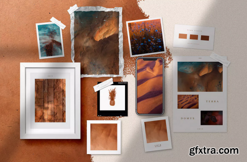 Copper Realistic Moodboard Mockups