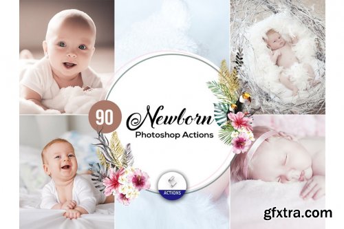 CreativeMarket - 90 Newborn Photoshop Actions 3937920